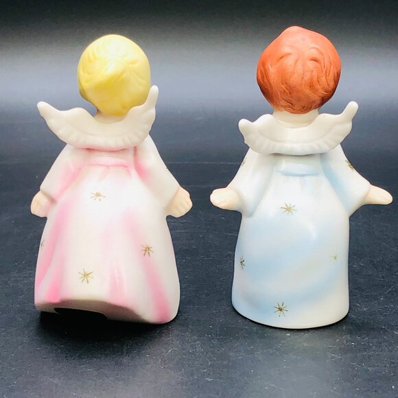 Vintage Schmid Bros Kissing Angel Figurines: 60s Kitsch Christmas Decor - Picture 6 of 11